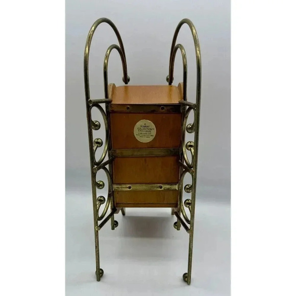 Wood Sleigh Holly Leaves Merry Christmas Vintage 1988 Summit Collection See Note - Picture 8 of 9